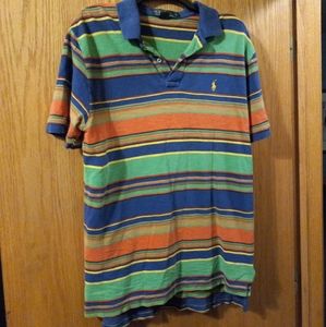 mens ralph lauren Short Sleeve Cotton  Multicolored  polo Size Large